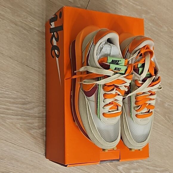 Nike LD Waffle X Clot X Sacai Net Orange Blaze 2021 DH1347-100 Mens Size 4 - Picture 3 of 8